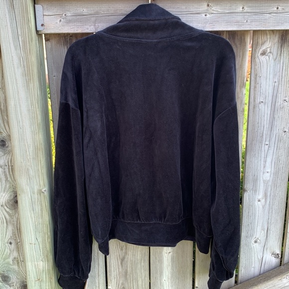 Champion Velour Satin Trim Half Zip Sweatshirt Black, Women's size L - Picture 10 of 15